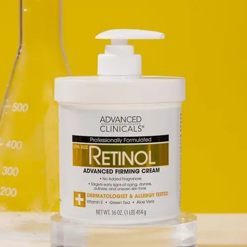 Advanced Clinicals Retinol Body Lotion & Face Moisturizer - Anti Aging Cream for Fine Lines, Wrinkles & Crepe Skin, 16 oz Avelisse