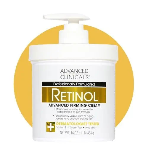 Advanced Clinicals Retinol Body Lotion & Face Moisturizer - Anti Aging Cream for Fine Lines, Wrinkles & Crepe Skin, 16 oz Avelisse