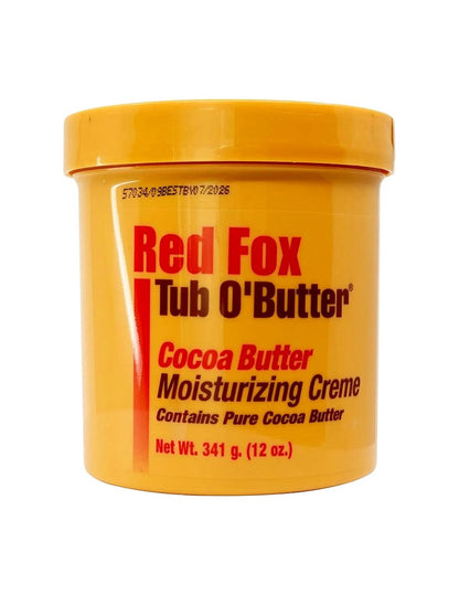Red Fox Tub O' Butter Cocoa Moisturizing Creme - 12 oz Rich Body Butter for Dry Skin