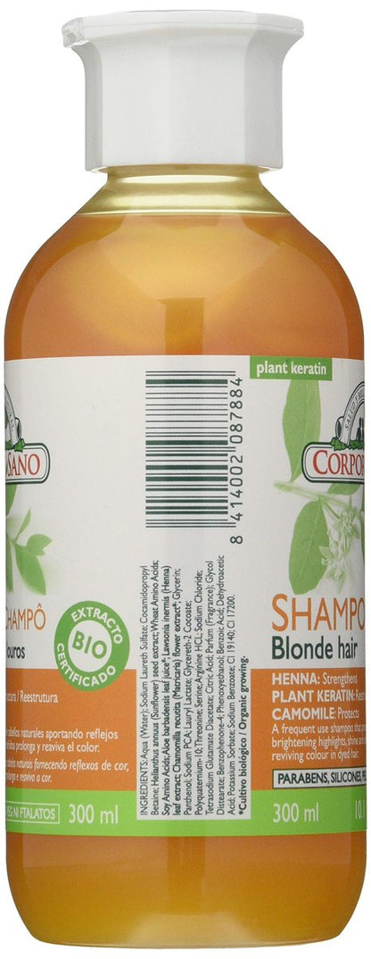 Corpore Sano Henna Shampoo for Blonde Hair – 300ml (10.1 fl oz)