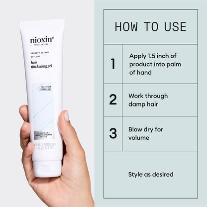 Nioxin Density Defend Hair Thickening Gel - Volumizing Gel for Fuller Hair, No Stickiness or Stiffness, 5.1 Fl Oz