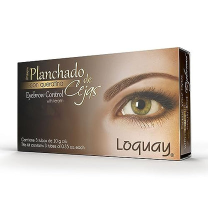 Loquay Keratin Eyebrow Straightening Control Kit - 3 Step Treatment, 10g Each, Professional Eyebrow Lamination Kit with Comb Avelisse