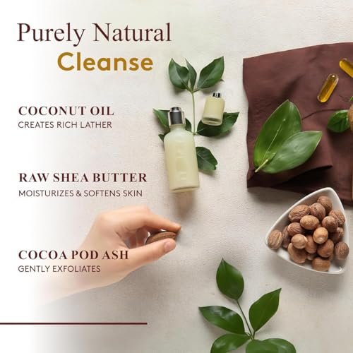 OKAY Pure Naturals African Black Soap - Natural Black Soap Bar with Raw Shea Butter and Cocoa, Cleansing for Hair, Face & Skin for Women & Men - 8.5 oz (Pack of 1) - görsel 12