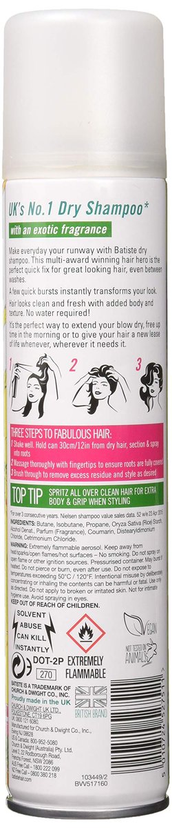 Batiste Dry Shampoo Tropical Fragrance - 6.73 Fl Oz - görsel 3