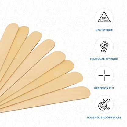 ForPro Professional Collection Premium Wood Applicators - Large 6 Inch Hair Removal Waxing Sticks, 500 Count