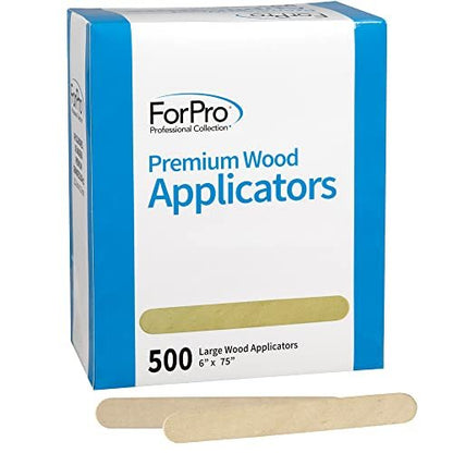 ForPro Professional Collection Premium Wood Applicators - Large 6 Inch Hair Removal Waxing Sticks, 500 Count