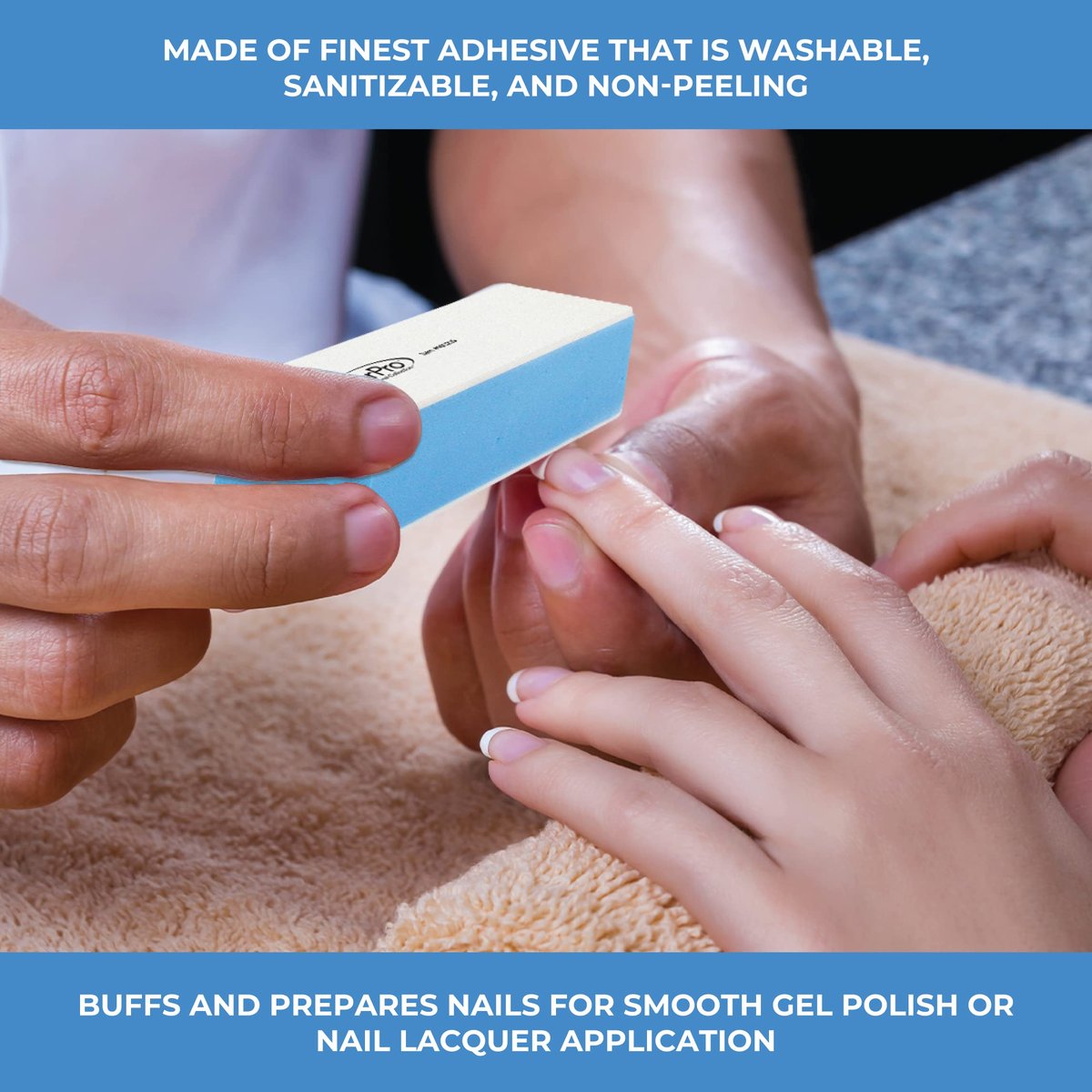 ForPro Professional Collection Miracle Buff & Shine - 12 Double-Sided Nail Buffers (Grey 400/White 4000 Grit) Avelisse