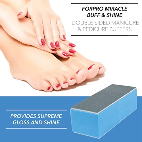 ForPro Professional Collection Miracle Buff & Shine - 12 Double-Sided Nail Buffers (Grey 400/White 4000 Grit) Avelisse