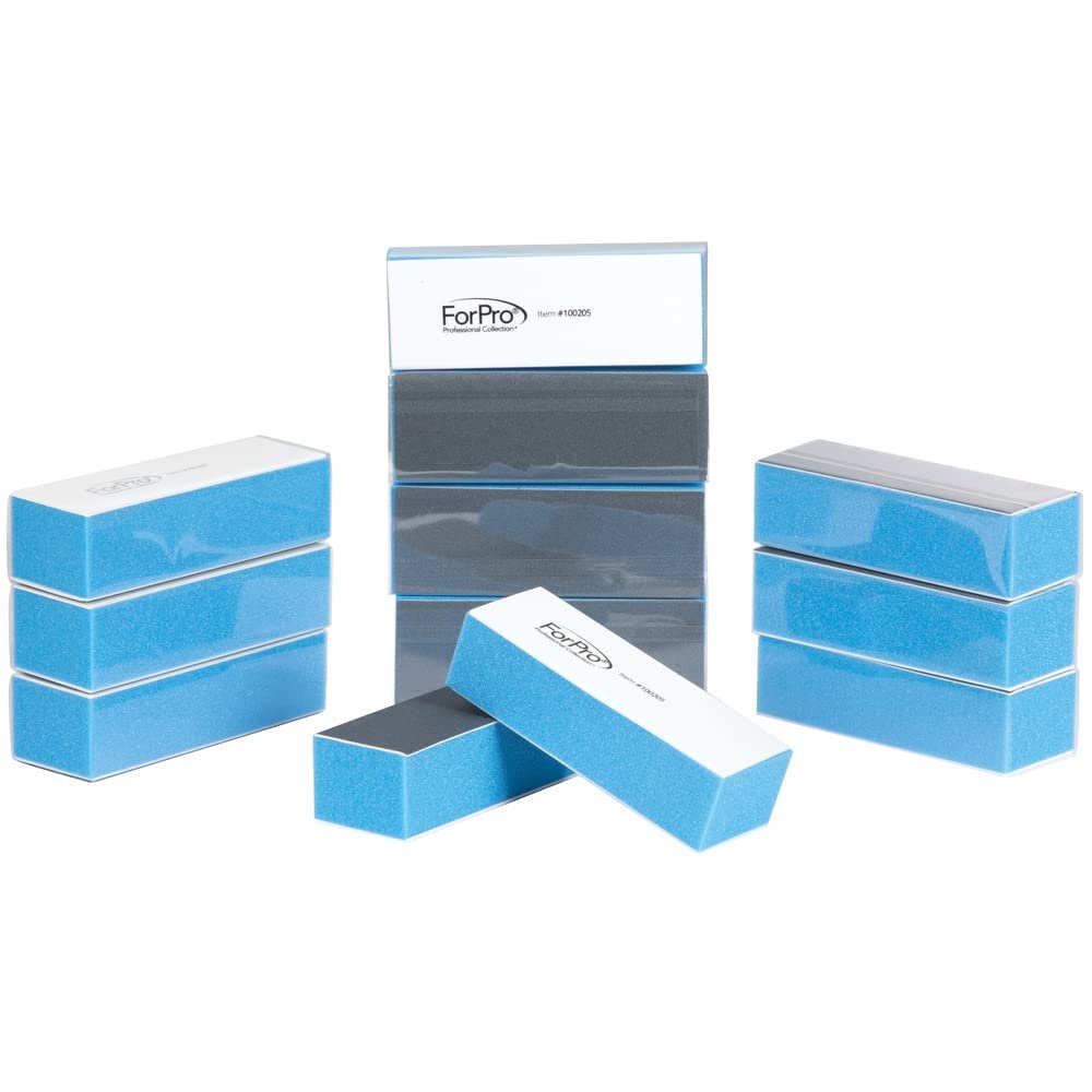 ForPro Professional Collection Miracle Buff & Shine - 12 Double-Sided Nail Buffers (Grey 400/White 4000 Grit) Avelisse