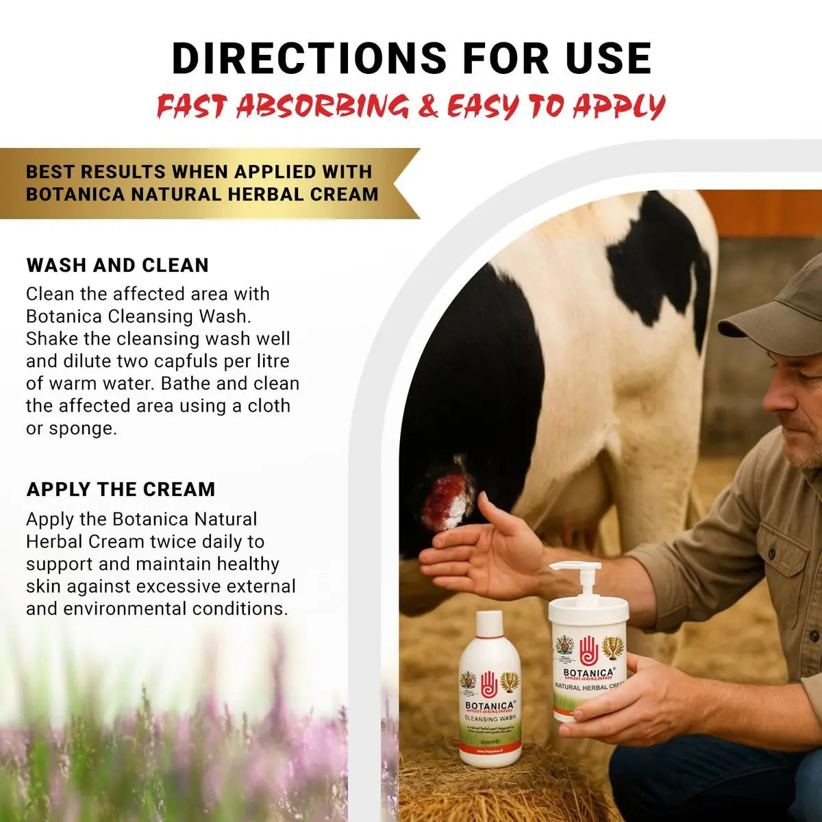 Botanica Cleansing Wash: Premium Horse Skin Cleanser & Equine Coat Care Wash with Aloe Vera, Tea Tree, Lavender & Comfrey - 500 ml Avelisse