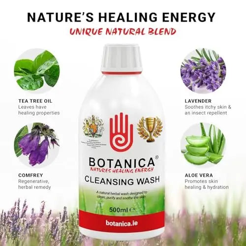 Botanica Cleansing Wash: Premium Horse Skin Cleanser & Equine Coat Care Wash with Aloe Vera, Tea Tree, Lavender & Comfrey - 500 ml Avelisse