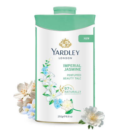 Yardley London Jasmine Perfumed Talcum Powder – 250 g (8.8 oz) Deodorizing Body Talc