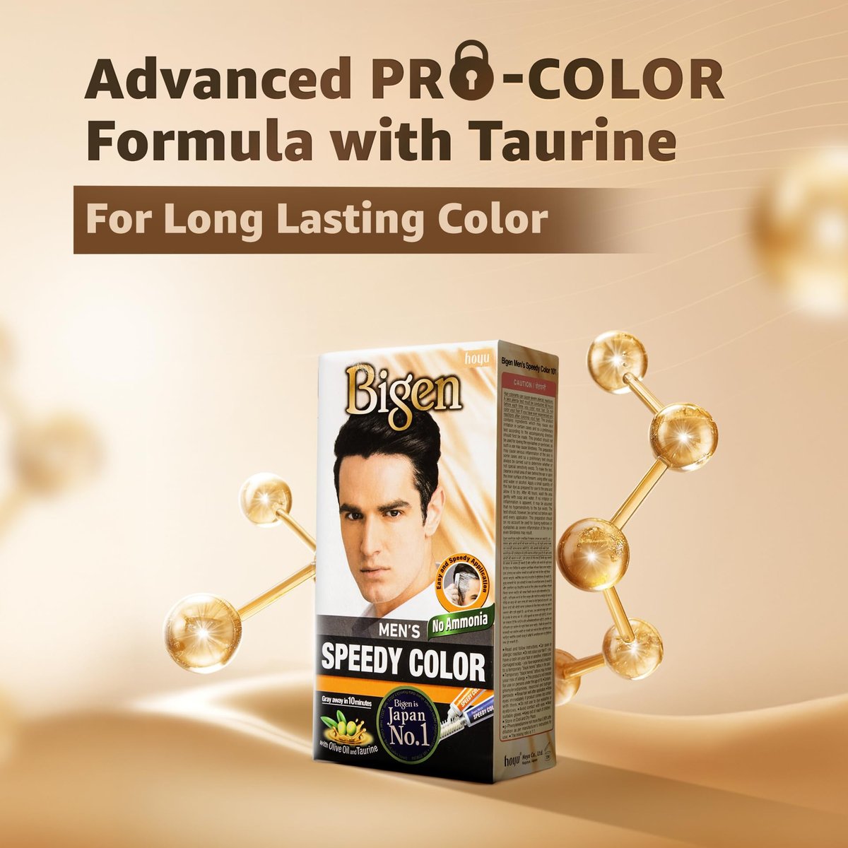 Bigen Men's Speedy Color Dark Brown 103 - Quick 5-Minute Hair Color for Men (150g) - görsel 3