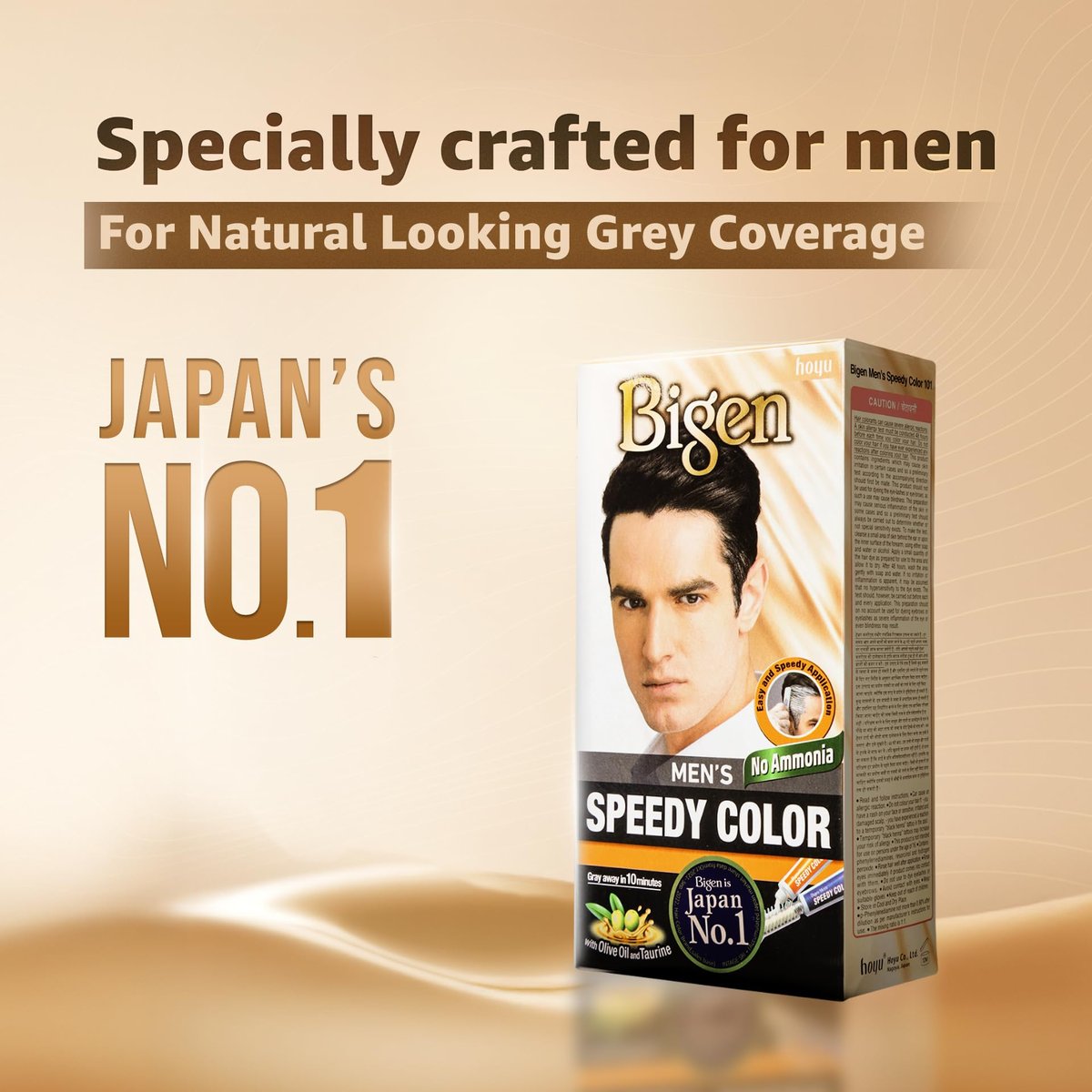 Bigen Men's Speedy Color Dark Brown 103 - Quick 5-Minute Hair Color for Men (150g) - görsel 7