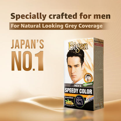 Bigen Men's Speedy Color Dark Brown 103 - Quick 5-Minute Hair Color for Men (150g)