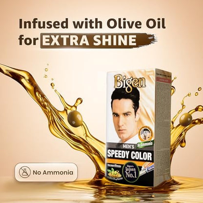 Bigen Men's Speedy Color Dark Brown 103 - Quick 5-Minute Hair Color for Men (150g)
