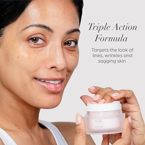 PÜR MINERALS Firming Facial Cream – Triple-Action Lightweight Moisturizer for Face & Neck, Tightens Sagging Skin & Restores Firmness, Reduces Fine Lines & Wrinkles, Non-Greasy & Gluten Free Avelisse