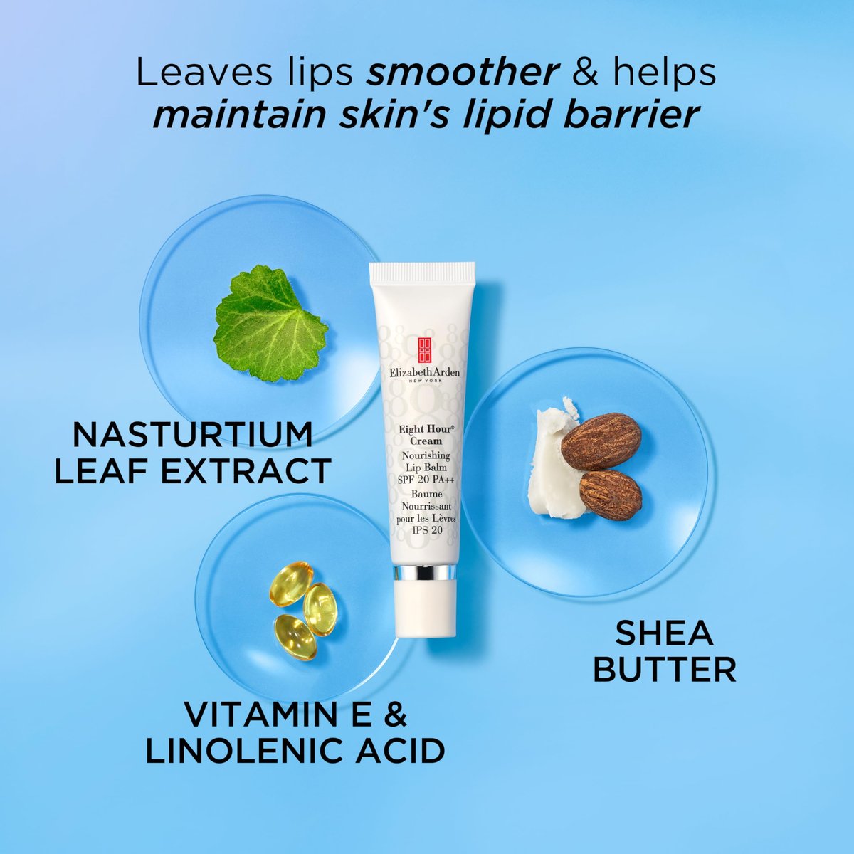 Elizabeth Arden Eight Hour Cream Nourishing Lip Balm with SPF 20 - Moisturizing Lip Treatment with Shea Butter & Vitamin E, 0.5 fl oz Avelisse
