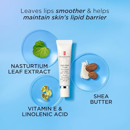 Elizabeth Arden Eight Hour Cream Nourishing Lip Balm with SPF 20 - Moisturizing Lip Treatment with Shea Butter & Vitamin E, 0.5 fl oz Avelisse