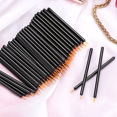 KINGMAS 100 Pack Disposable Ultra-Fine Point Eyeliner Brushes - Precision Eye Liner Applicators for Professional & Personal Use - görsel 13