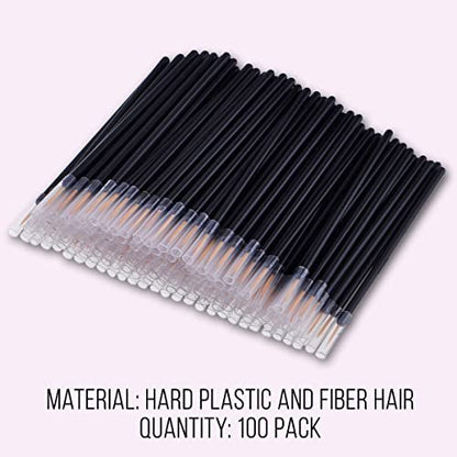 KINGMAS 100 Pack Disposable Ultra-Fine Point Eyeliner Brushes - Precision Eye Liner Applicators for Professional & Personal Use