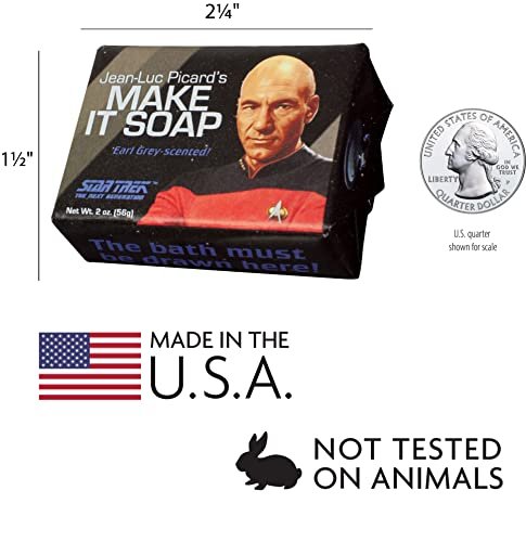 Star Trek Jean Luc Picard Make it Soap! - 2oz Travel Bar Soap, Made in USA - görsel 4