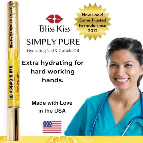 Bliss Kiss Crisp Fragrance Nail Oil Cuticle Pen - Vitamin E & Jojoba for Stronger Nails Avelisse