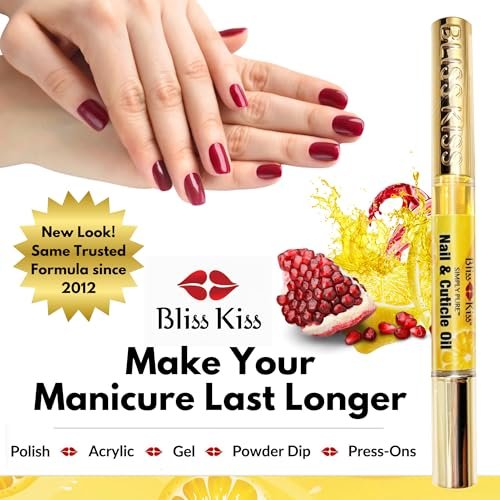 Bliss Kiss Crisp Fragrance Nail Oil Cuticle Pen - Vitamin E & Jojoba for Stronger Nails Avelisse