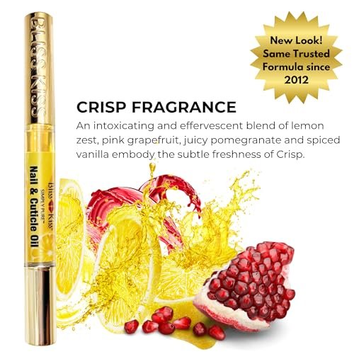 Bliss Kiss Crisp Fragrance Nail Oil Cuticle Pen - Vitamin E & Jojoba for Stronger Nails Avelisse