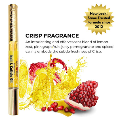 Bliss Kiss Crisp Fragrance Nail Oil Cuticle Pen - Vitamin E & Jojoba for Stronger Nails Avelisse
