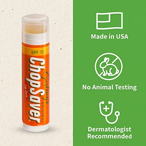 Goslings Original ChopSaver SPF 15 Lip Care - All Natural Lip Balm, 6-Pack, Effective Relief for Dry, Cracked Lips & Skin, Made in USA Avelisse