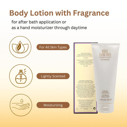 Elizabeth Taylor White Diamonds Perfumed Body Lotion for Women, 6.8 oz - Cranberry Avelisse