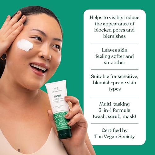 The Body Shop Tea Tree Skin Clearing Daily Face Scrub - Exfoliating and Purifying for Blemished Skin - 4.2 Fl Oz Avelisse