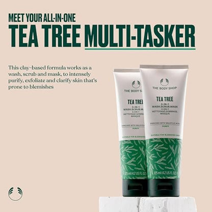 The Body Shop Tea Tree Skin Clearing Daily Face Scrub - Exfoliating and Purifying for Blemished Skin - 4.2 Fl Oz Avelisse
