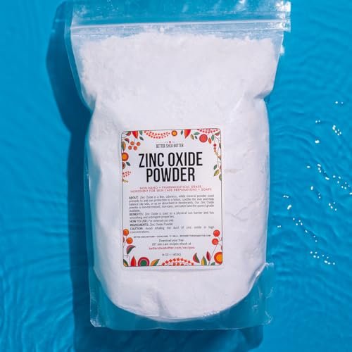 Zinc Oxide Powder - Uncoated, Non Nano, Pharmaceutical Grade - 1 LB - Better Shea Butter Avelisse