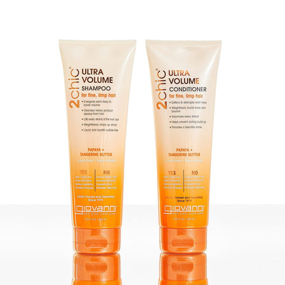 GIOVANNI 2chic Ultra-Volume Conditioner - Volumizing Conditioner for Thin Hair with Papaya & Tangerine Butter, Paraben-Free, Color Safe - 8.5 oz Avelisse