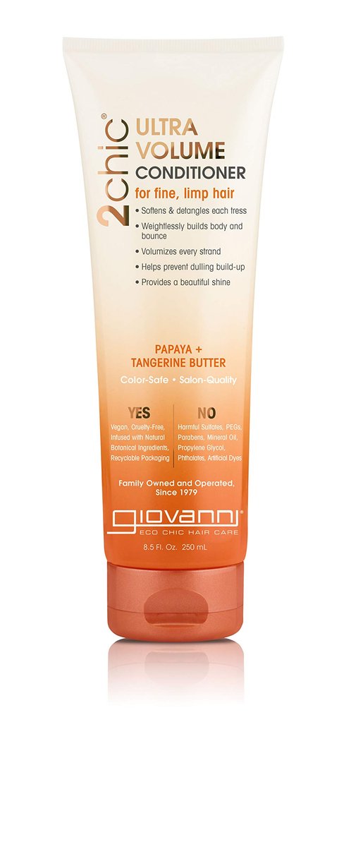 GIOVANNI 2chic Ultra-Volume Conditioner - Volumizing Conditioner for Thin Hair with Papaya & Tangerine Butter, Paraben-Free, Color Safe - 8.5 oz Avelisse