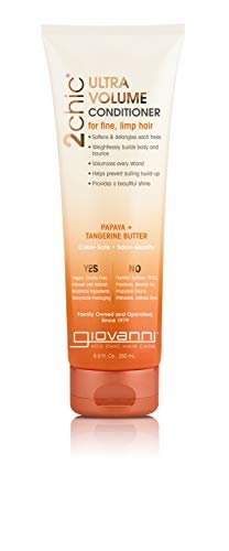 GIOVANNI 2chic Ultra-Volume Conditioner - Volumizing Conditioner for Thin Hair with Papaya & Tangerine Butter, Paraben-Free, Color Safe - 8.5 oz Avelisse