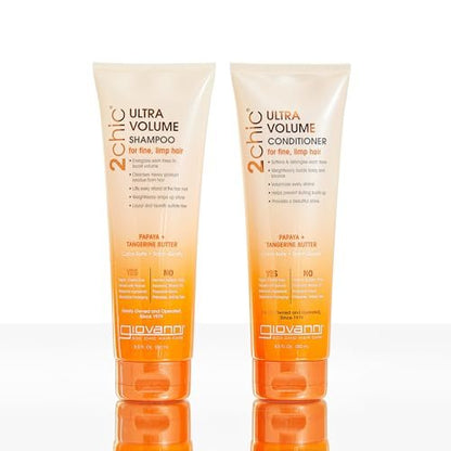GIOVANNI 2chic Ultra-Volume Conditioner - Volumizing Conditioner for Thin Hair with Papaya & Tangerine Butter, Paraben-Free, Color Safe - 8.5 oz Avelisse
