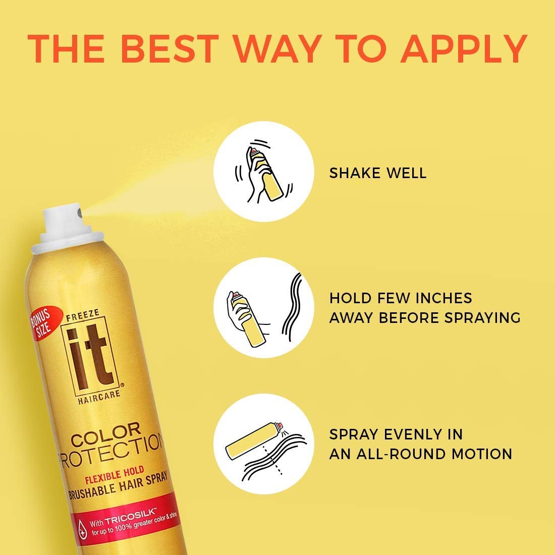 It Haircare Freeze Color Protection Flexible Hold Brushable Hair Spray 7.75 Oz Avelisse