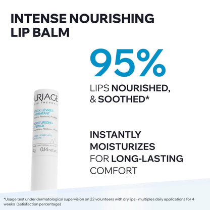 Uriage Eau Thermale Lip Balm with Hyaluronic Acid + Shea Butter + Vitamin C – Ultra-Soft Moisturizing Lip Balm for Dry, Chapped Lips, Intense Hydration, Unisex Avelisse