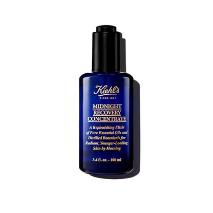 Kiehl's Midnight Recovery Concentrate Moisturizing Face Oil - Lightweight Facial Serum for Overnight Radiance, Reduces Fine Lines & Refines Texture, 99.4% Naturally Derived, 3.4 fl oz Avelisse