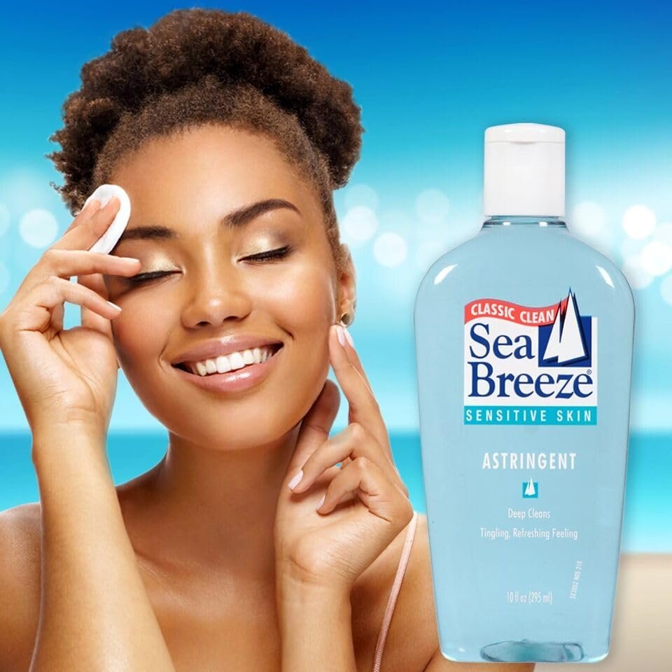Sea Breeze Fresh Clean Astringent for Sensitive Skin, 10 oz (Pack of 2) - Gentle Toner Avelisse