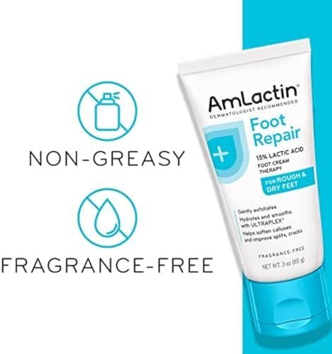AmLactin Foot Cream Therapy - 3 Ounce (Pack of 2) - Intensive Moisturizer for Dry, Cracked Feet Avelisse
