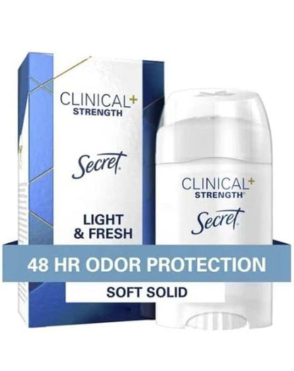 Secret Clinical Strength Antiperspirant & Deodorant Soft Solid, Light & Fresh Scent, 1.6 oz (Pack of 3) Avelisse