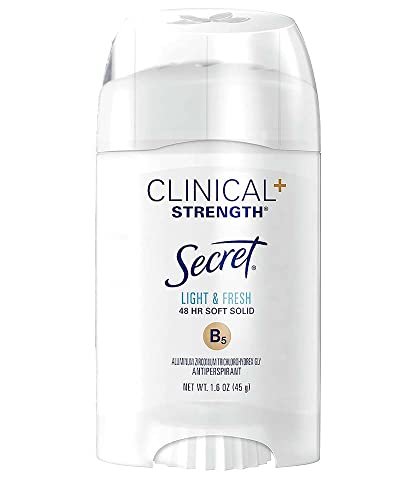 Secret Clinical Strength Antiperspirant & Deodorant Soft Solid, Light & Fresh Scent, 1.6 oz (Pack of 3) Avelisse