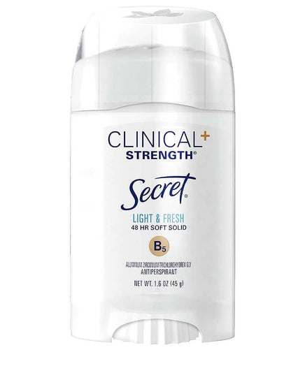 Secret Clinical Strength Antiperspirant & Deodorant Soft Solid, Light & Fresh Scent, 1.6 oz (Pack of 3) Avelisse