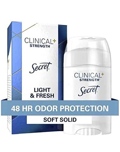 Secret Clinical Strength Antiperspirant & Deodorant Soft Solid, Light & Fresh Scent, 1.6 oz (Pack of 3) Avelisse