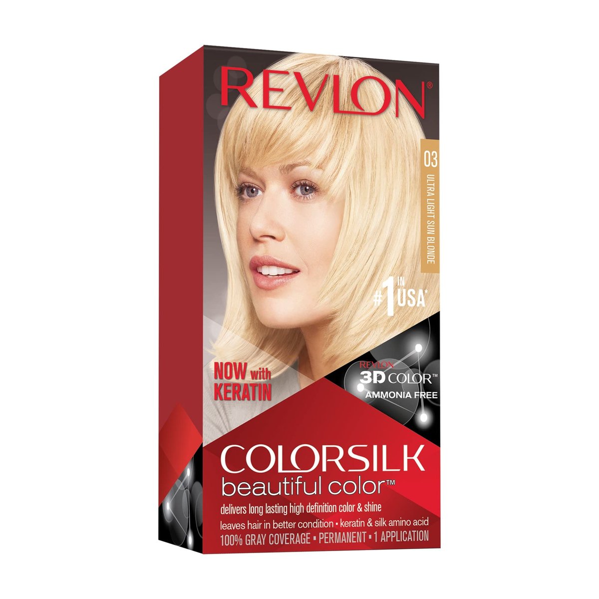 Revlon ColorSilk Permanent Hair Color, 03 Ultra Light Sun Blonde, 2-Pack - görsel 1