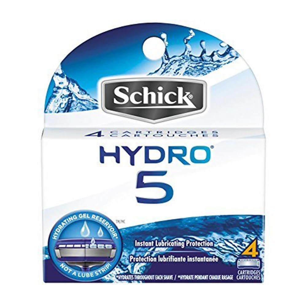 Schick Hydro 5 Razor Refill Cartridges, 4 Count (Pack of 3) - 12 Total Cartridges Avelisse